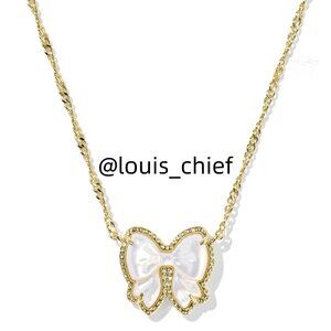 Haley Bow Gold Short Pendant Necklace